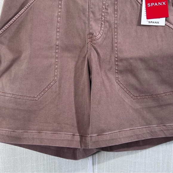 Spanx NWT Stretch Twill Shorts 6” Mauve Size XS - Picture 4 of 16